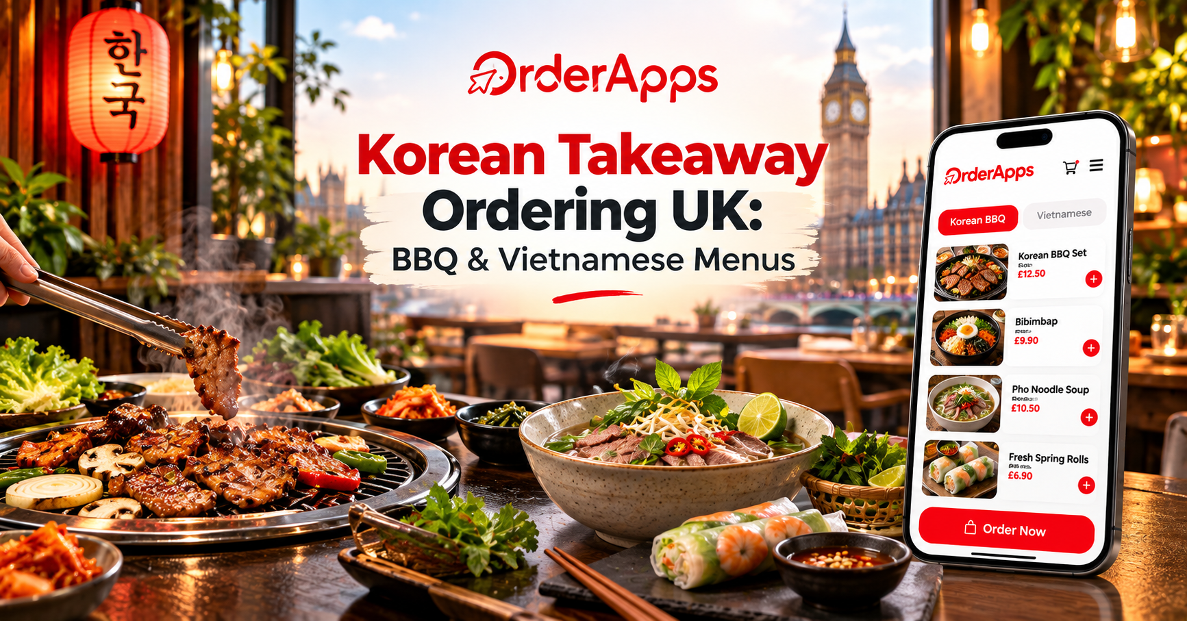 Korean Takeaway Ordering UK: BBQ & Vietnamese Menus